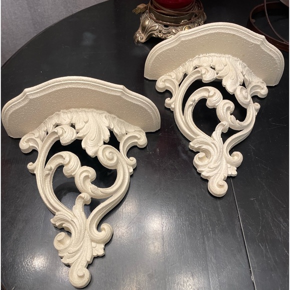 Source Unknown Other - Vintage Rococo Shelves. Pair. Cream